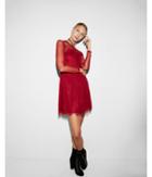 Express Womens Delicate Lace Fit And Flare Dress