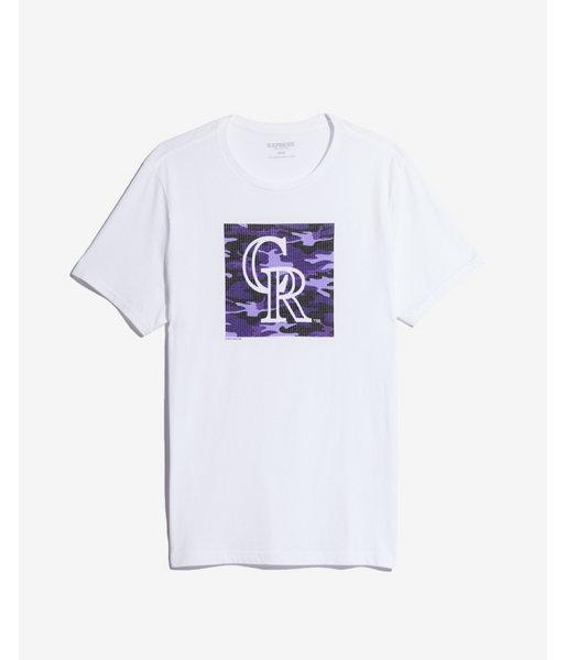 Express Mens Colorado Rockies Camo Graphic Tee
