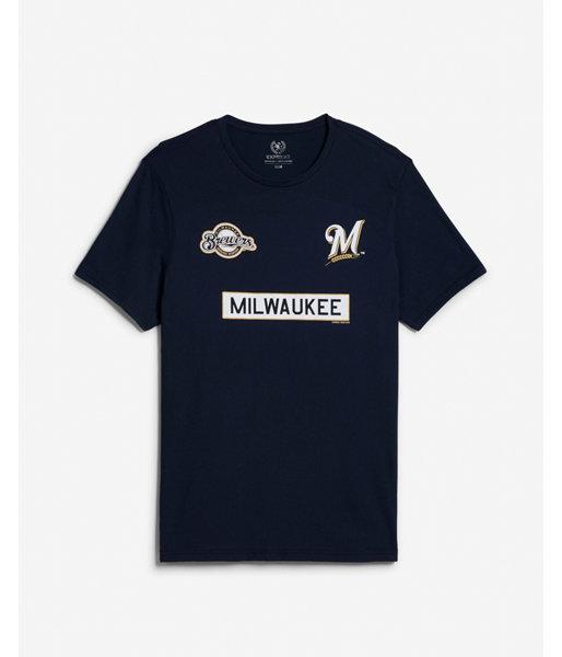 Express Mens Milwaukee Brewers Duo Graphic Tee