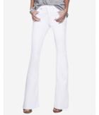 Express Womens White Mid Rise Slim Flare Jean