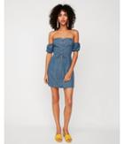 Express Womens Off The Shoulder Lace-up Denim