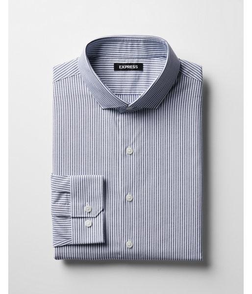Express Mens Extra Slim Fit Striped Spread Collar Dress