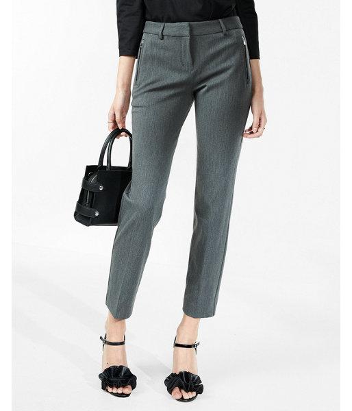 Express Mid Rise Slim Fit Zip Columnist Ankle Pant