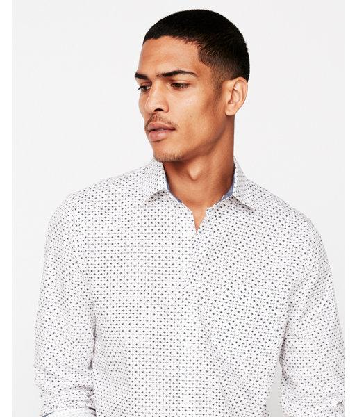 Express Mens Slim Airplane Print Button-down