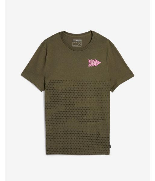 Express Mens Camo Crew Neck Graphic Tee