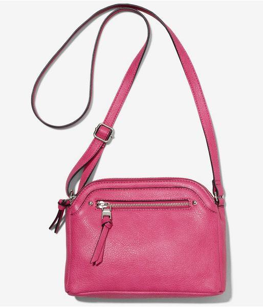 Express Womens Triple Entry Cross Body Bag Pink