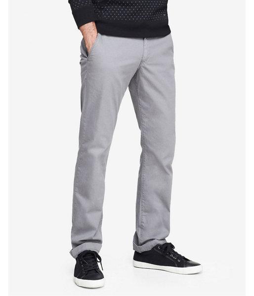Express Mens Slim Fit Light Gray Chino Pant