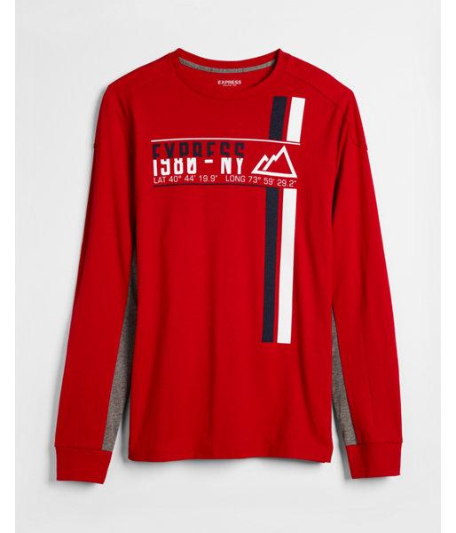 Express Mens Alpine Chill Long Sleeve Graphic Tee