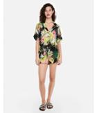 Express Womens Tropical Print Tie Front