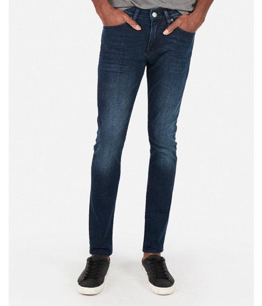 Express Mens Super Skinny Stretch Dark Wash Jeans