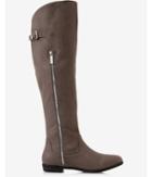 Express Womens Gray Over The Knee Zip Boot