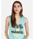 Express Womens Express One Eleven Paradise Notch Neck Easy Tank