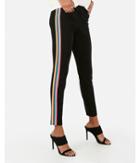 Express Womens Mid Rise Skinny Rainbow Stripe Ponte Pant