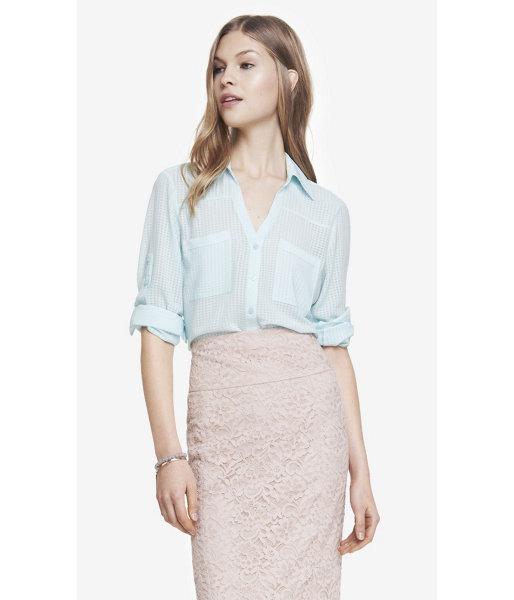 Express Women's Tops Original Fit Tonal Check Portofino