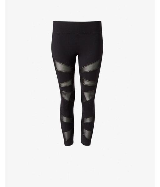 Express Womens Exp Core Mesh Inset Compression Crop