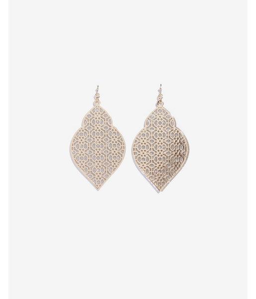 Express Womens Filigree Glitter Drop Earrings