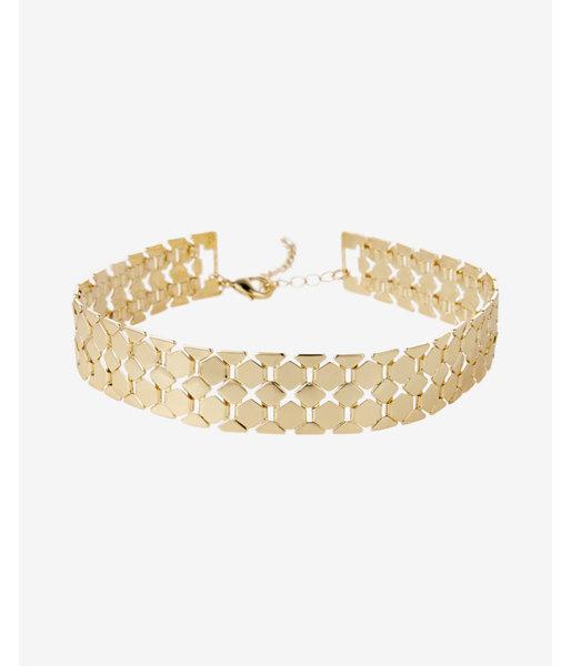 Express Flat Metal Link Choker Necklace