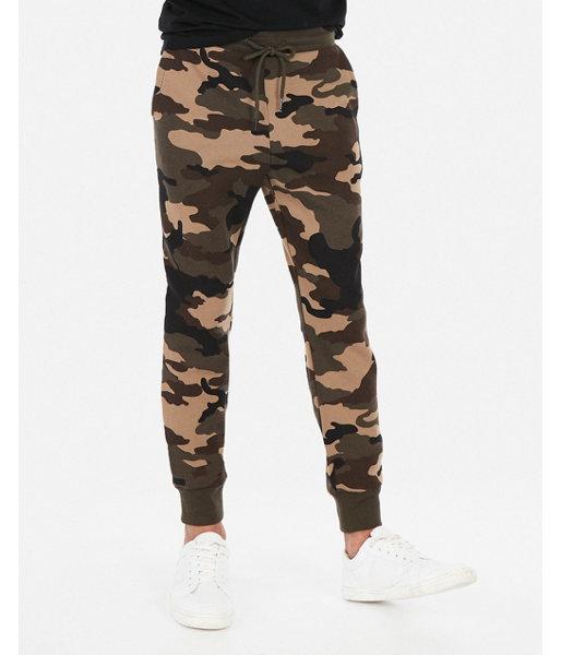 Express Mens Camo Fleece Jogger Pant