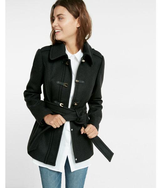 Express Womens Luxe Wool-blend Toggle Coat