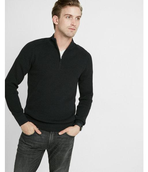 Express Mens Cotton Half Zip Mock Neck