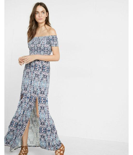 Express Womens Petite Smocked Off The Shoulder