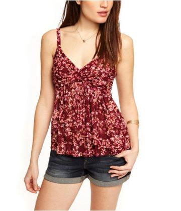 Express Womens Floral Twist Top Tank