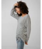 Express Womens Striped Side Ruched Tunic Tee