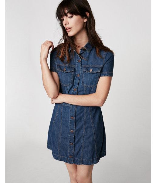 Express Womens Petite Denim  Dress