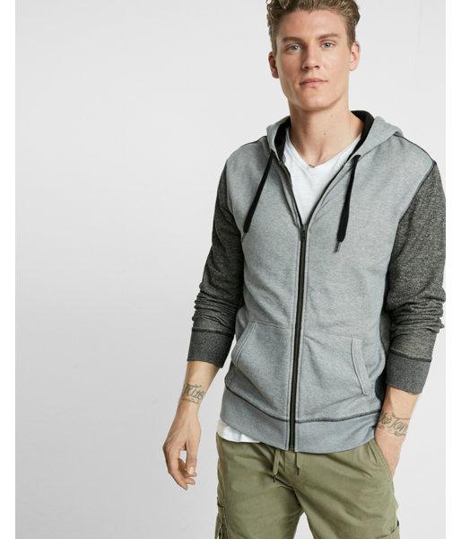 Express Mens Color Blocked Zip Up Hoodie