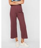 Express Womens High Waisted Pinstripe Cropped Wide