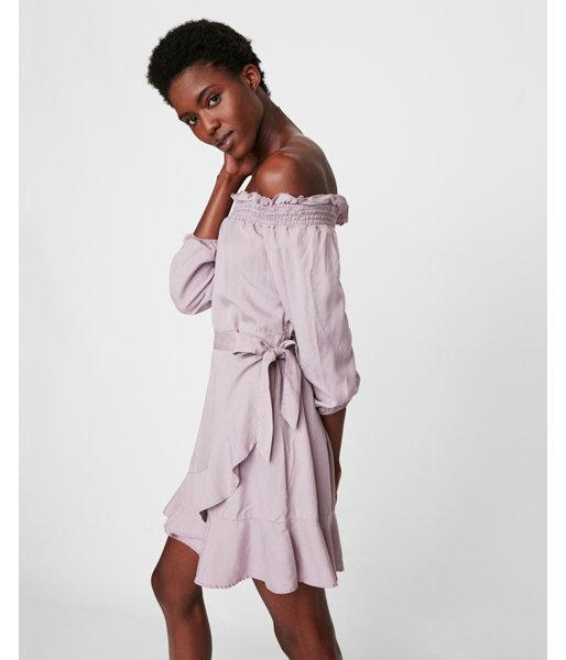 Express Womens Ruffle Wrap Off The Shoulder Balloon