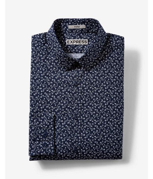 Express Mens Fitted Small Floral Print Dress