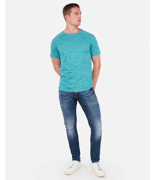 Express Mens Burnout Short Sleeve Baseball T-shirt