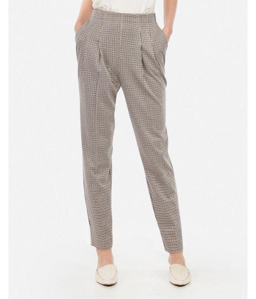 Express Womens Super High Waisted Printed Pull-on Pleated Ankle Pant