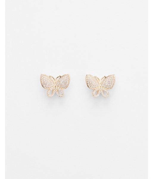 Express Womens Cubic Zirconia Butterfly Post Back Earrings