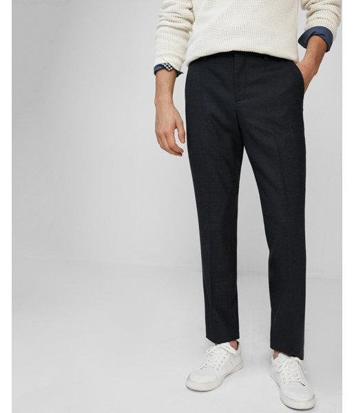 Express Mens Slim Flannel Wool Dress Pant