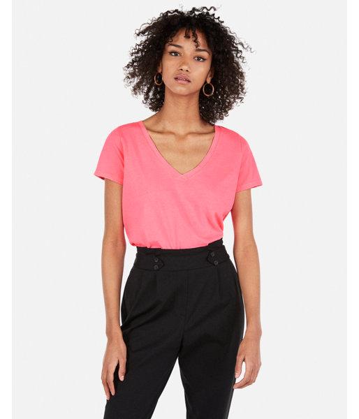 Express Womens Express One Eleven Neon Slub V-neck Easy Tee