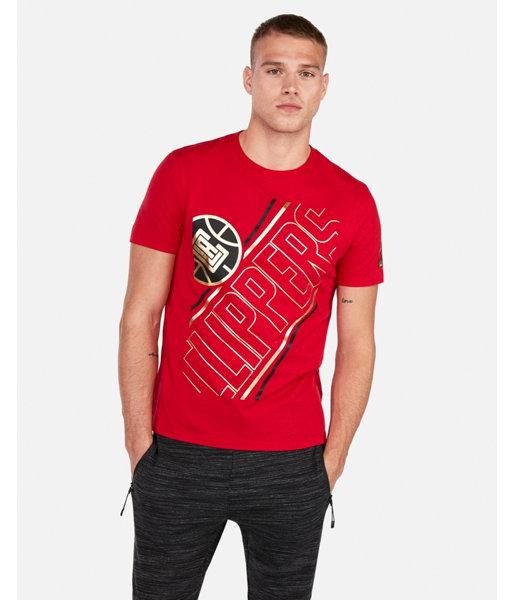 Express Mens Los Angeles Clippers Nba Crew Neck Foil Graphic Tee