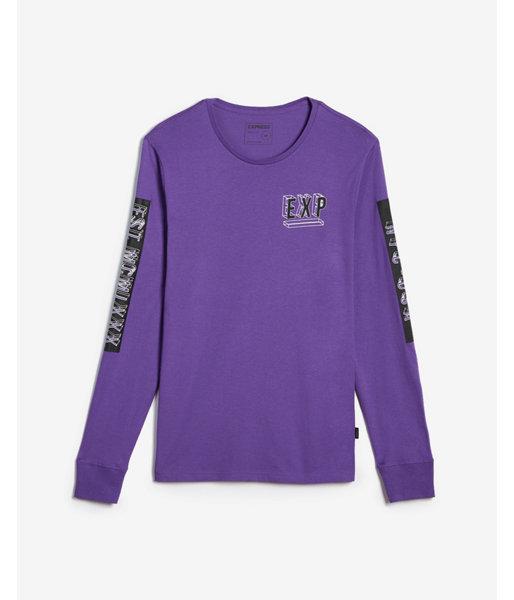 Express Womens Long Sleeve Exp Logo Graphic Tee