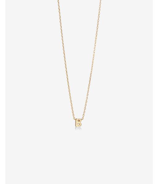 Express Womens Gold Mini B Initial Necklace