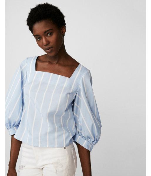 Express Womens Puff Sleeve Square Neck Blouse