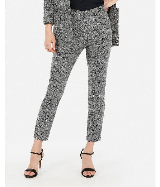 Express Womens High Waisted Skinny Cropped Jacquard Pant