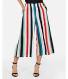 Express Womens Mid Rise Stripe Cropped Pant