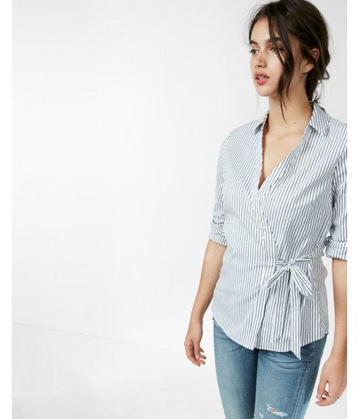 Express Striped Tie Waist