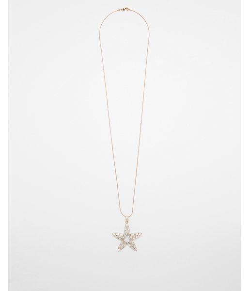 Express Womens Baguette Star Pendant Necklace