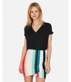 Express Womens Solid Double V Dolman Blouse