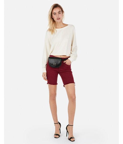 Express Womens High Waisted Stretch Bermuda