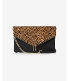 Express Womens Leopard Print Envelope Fold-over Clutch