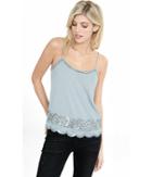Express Women's Camis Sequin Embellished Scalloped Edge Cami