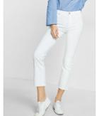 Express Womens White High Waisted Bell Cropped Jeans